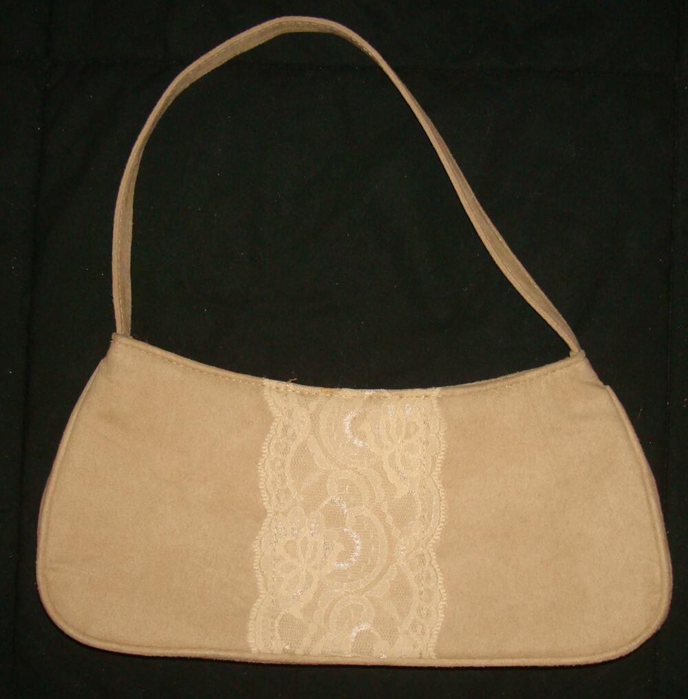 VICTORIA'S SECRET Y2K Lace Tan Brown Satchel Short Handbag Purse Faux Leather